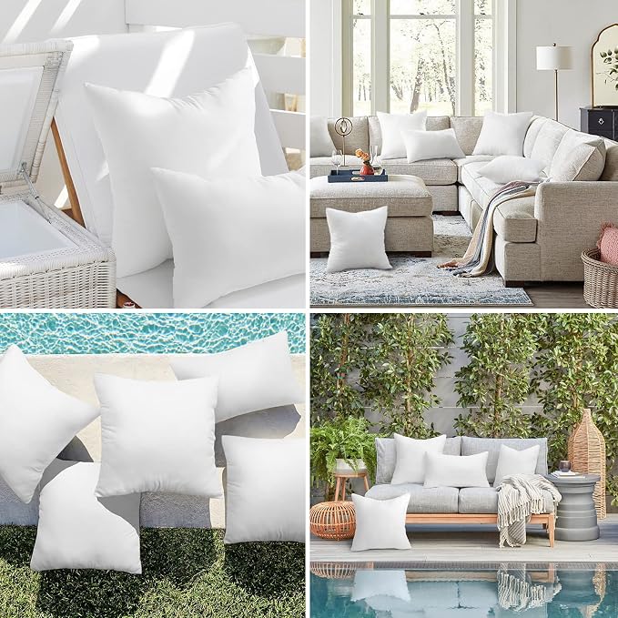 Ashler 16 x 16 Outdoor Pillow Inserts Set of 4 Water Resistant Throw Pillow - Image 6