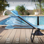 Outsunny Folding Chaise Lounge Chair, Pool Sun Tanning Chair, Outdoor Lounge - Image 4