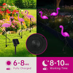 Flamingo Solar Lights, Outdoor Pink Flamingo Stake Light, Solar Powered Garden - Image 3