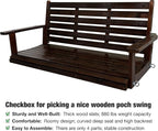 Wooden Porch Swing, Ergonomic Seat, Bench Swing - Image 2