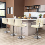 Yaheetech Bart Stools Set of 4, PU Leather Adjustable Barstools - Image 2