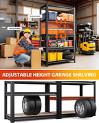 AOAORRG Set of 4 Garage Shelving Heavy Duty Storage Shelves, Metal Adjustable - Image 6