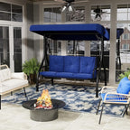 U-MAX Porch Swing Chair with Adjustable Backrest&Canopy, 3 Seat Patio Swing - Image 9