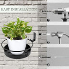ARTORA Wall Mounted Plant Holder, 2 Pack Metal Flower Pot Wall Hanging Shelf - Image 5