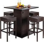 Best Choice Products 5-Piece Outdoor Wicker Bar Table Set by BestChoiceProducts