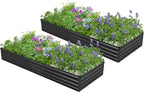 2PCS 6x3x1ft Galvanized Raised Garden Bed Kit, Galvanized Planter Raised Garden by Easllre