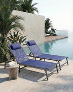 4 Pack Foldable Chaise Lounge Chair - Image 2