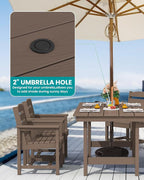 SERWALL Patio Dining Sets for 6 Person, HDPE Dining Set - Image 4