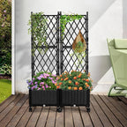 Planter Box with Trellis, 4ft Tall Self-Watering Plastic Raised Garden Beds and - Image 7