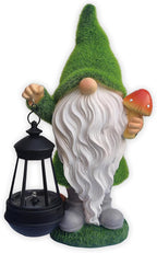 Gnomes Solar Garden Statues, Resin Gnome Figurine Decorations Holding Mushroom - Image 7