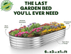 Plant & Plot Galvanized Raised Garden Beds Outdoor // 6×3×1 ft Planter Raised - Image 5
