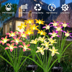 Solar Garden Lights New Upgraded Solar Wild Lily Flower Lights, Yard Patio - Image 3