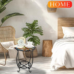 Outdoor Side Table Round Small Mosaic Patio Accent Indoor End Plant Coffee Tea - Image 6