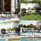 DUMOS 3 Piece Patio Furniture Set，Outdoor Patio Furniture Conversation Set - Image 7
