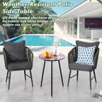 1 Pack Metal Outdoor Side Table Small Outside Round End Table - Image 7