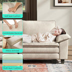 LINSY HOME 157'' Modular Sectional Sofa Beige Couch Corduroy Cloud Couches - Image 3
