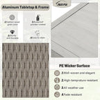 Outdoor Bar Table with Storage, Aluminum & PE Wicker Patio Bar Tables, Outdoor - Image 4