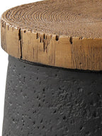 SUNBURY Small Outdoor Side Table, Accent Side Table, Garden Stool Wooden-Look - Image 8