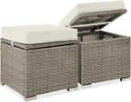 Best Choice Products Set of 2 Wicker Ottomans, Additional Seating, Side Table by BestChoiceProducts