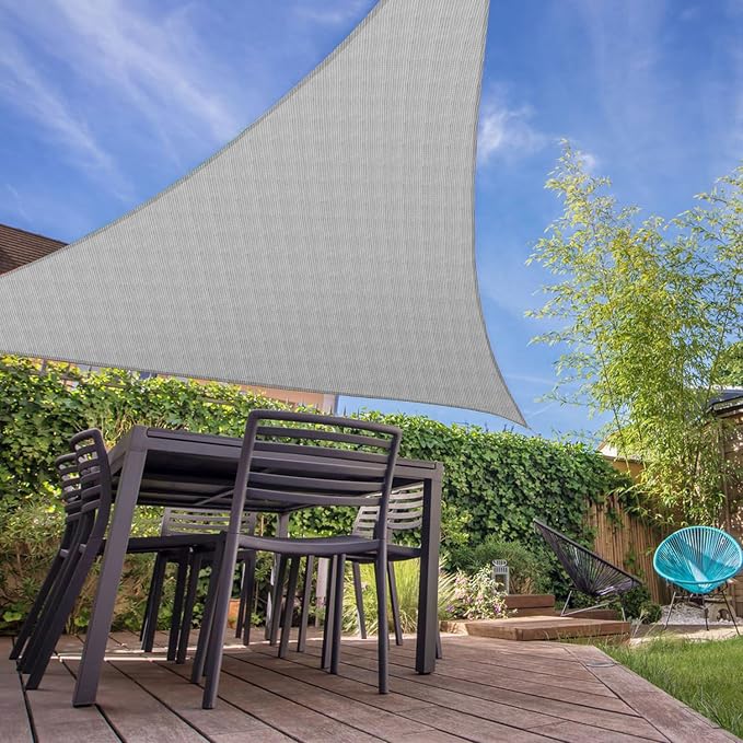 E&K Sunrise 23' x 23' x 23' Sun Shade Sail Triangle Canopy Shade Cover UV Block - Image 7