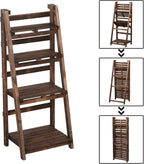 Yaheetech Foldable Ladder Shelf Wooden Plant Stand Indoor Outdoor Shelves No - Image 5