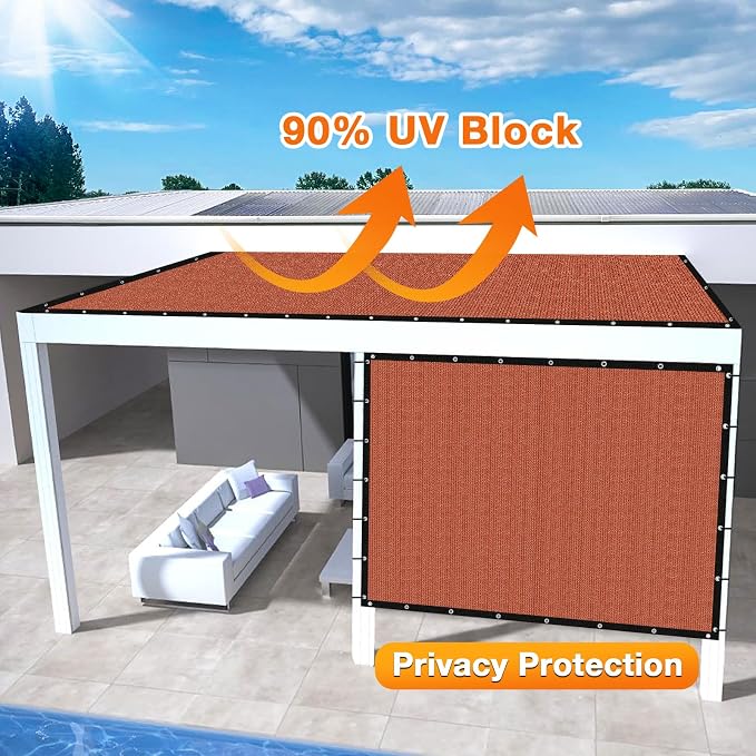 Artpuch 90% Sun Shade Cloth, 5 x 7 FT Pergola Shade Cover Canopy - Image 3