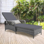 Tangkula Wicker Chaise Lounge Outdoor, Patio Rattan Reclining Chaise - Image 2