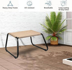 Outdoor Footstools for Patio, Backyard Patio Furniture Metal Frame Small Seat - Image 4