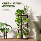 Bamworld Plant Stand Indoor, Corner 4 Tier Metal Plant Shelf - Image 4