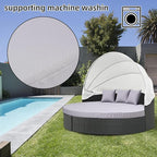 MICTONY Outdoor Daybed Cushion Cover, Sun Bed Cushion Cover, Outdoor Round Bed - Image 5