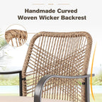 Patio Swivel Bar Stools Set of 2, Outdoor Rattan Height Bar Patio Swivel Chairs - Image 7