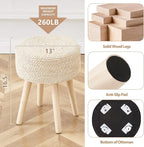 Cpintltr Footstool Ottoman Round Natural Seagrass Foot Stool Pouf Ottomans - Image 7