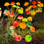 Solar Garden Lights Decorative, 2 Pack 24LED Solar Powered Mushroom Lights - Image 2