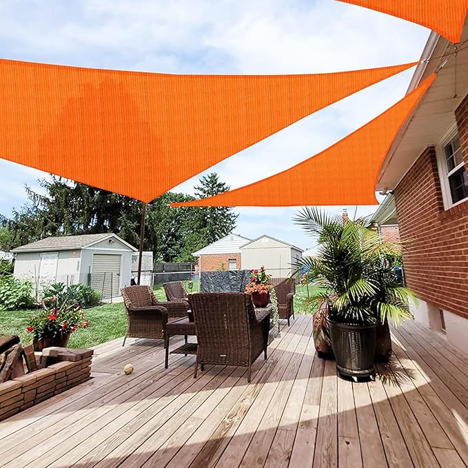 Patio Paradise 8' x 8' x 8' Sun Shade Sail Triangle Canopy Shade Cloth Fabric by Patio