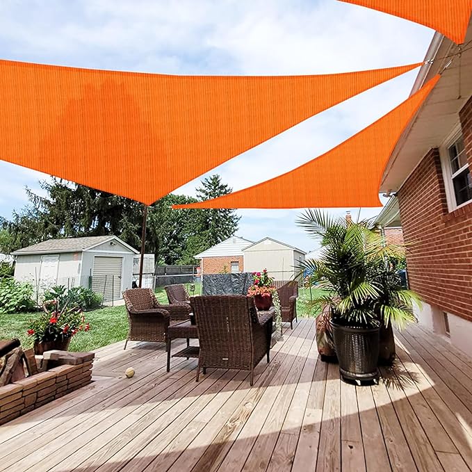 Patio Paradise 3' x 3' x 3' Sun Shade Sail Triangle Canopy Shade Cloth Fabric by Patio
