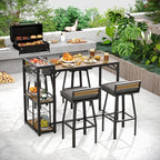 ONBRILL 5-Piece Outdoor Patio Bar Set, Outdoor Bar Table and Chairs Set - Image 2