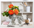 Abbott Collection Goddess Head Planter – Small Cement Indoor and Outdoor - Image 5
