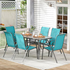 TLSUNNY 7 Pieces Patio Dining Set, Outdoor Table and Chairs W/1.69″ Umbrella - Image 9