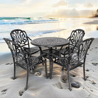 35" Outdoor Dining Table, Cast Aluminum Patio Bistro Table - Image 2