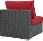 Modway EEI-1854-CHC-RED Sojourn Wicker Rattan Outdoor Patio Sunbrella Fabric - Image 4