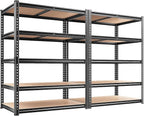 REIBII 2400LBS Storage Shelves 5 Tier Garage Shelving Heavy Duty, Adjustable by REIBII