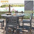 AMERLIFE 5 Piece HDPE Outdoor Dining Table & Chairs Set, All-Weather Patio - Image 4