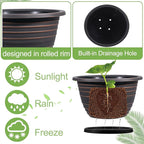12 Inch Plastic-Flower Pot-for-Indoor Plants, 3 Pack Large planters - Image 3