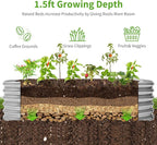 Land Guard 6x3x1.5ft Galvanized Raised Garden Bed Kit, Metal Planter Boxes - Image 3