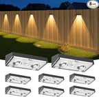 NIORSUN Solar Fence Lights, 8 Pack Deck Light, Led Lights Warm White Outdoor by NIORSUN