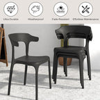 VECELO 4 Pack Plastic Stacking Chairs, Stackable Dining Chairs - Image 5