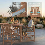Ciokea 3 Pcs Outdoor Bar Height Table Set, Heavy-Duty All-Weather HDPE Patio - Image 4