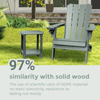 Adirondack Square Outdoor Side Table, 2-Tier Storage Patio Side Table, HDPE End - Image 5