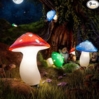 Solar Mushroom Lights Outdoor, 9 Pack 30FT Multicolor 8 Modes Solar Garden by BITPOTT