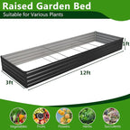 2PCS 12x3x1ft Galvanized Raised Garden Bed Kit, Metal Planter Box - Image 2